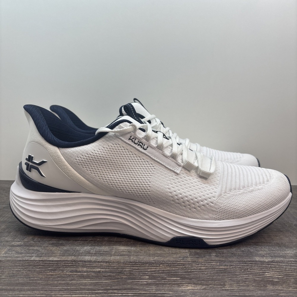 KURU Atom 2 Men's 12 Sneaker Bright White- Indigo Low Top Athletic Lace Up